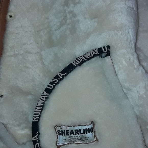 Men's Leather Shearling coat by Runway USA! - Picture 4 of 5